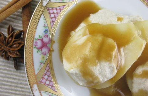 Photo of Poached Pears with Spiced Ricotta