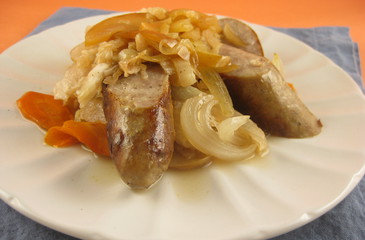 Photo of Braised Cabbage, Apples & Beer Brats 