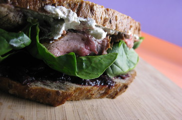 Photo of Roast Beef Sandwich with Cranberry & Blue Cheese Spread