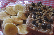 Photo of Banana-Raisin-Nut Butter Sandwiches