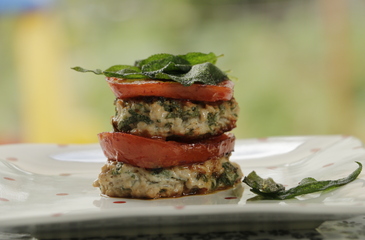 Photo of Sage Turkey Sausage + Tomato Stacks