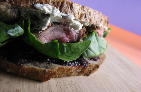 Photo of Roast Beef Sandwich with Cranberry & Blue Cheese Spread