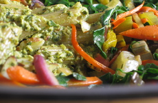 Photo of Rainbow Chard Pesto Pasta 