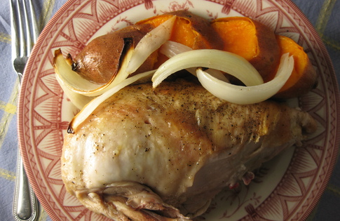 Photo of White Wine Chicken with Sweet Potatoes & Onions