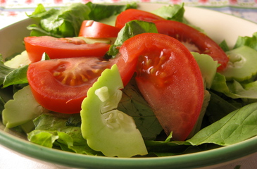 Photo of Green Salad with Cucumbers & Tomatoes