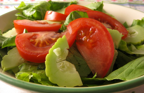 Photo of Green Salad with Cucumbers & Tomatoes